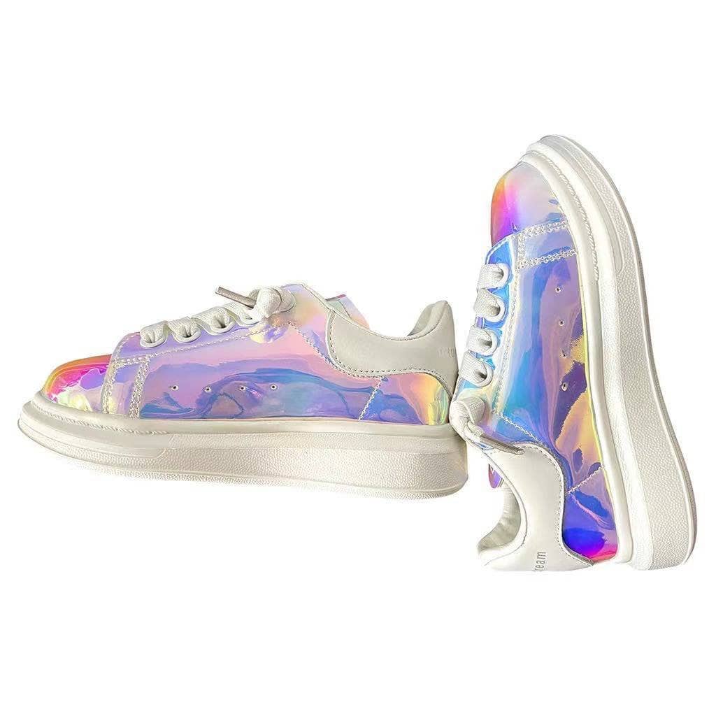 Maison Margiela Holographic Sneakers in America Silver | FWRD